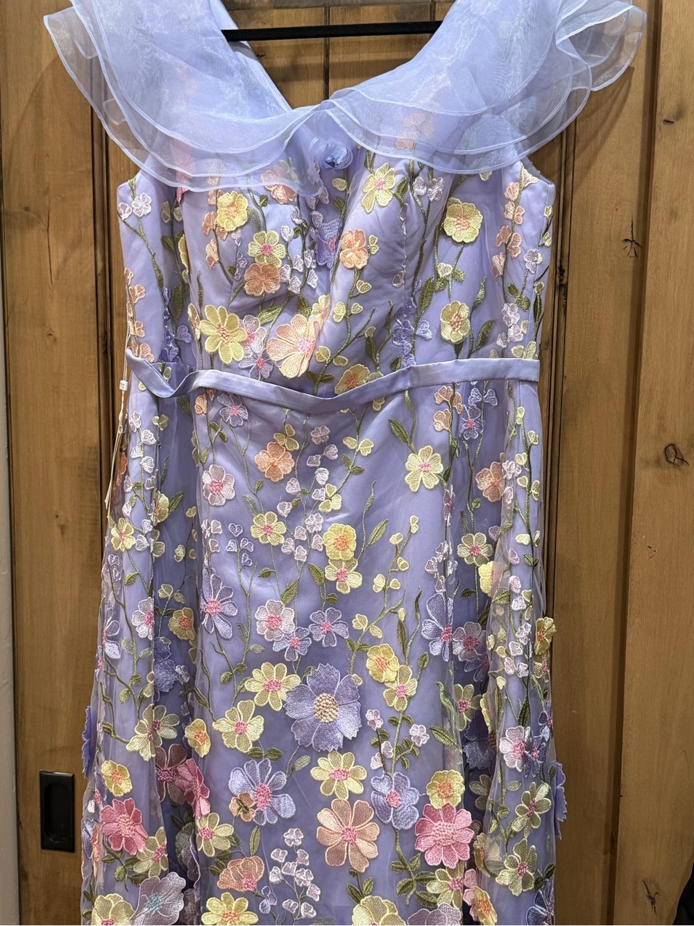 Lavender Floral Embroidered Wedding Dress